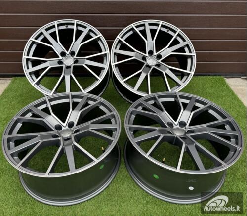 Ratlankis Audi 5 V spoke star style 22X9.5J 5X112 ET26 66.5 Grey half matt with Diamond Cut (Audi Q7/Q5, Volkswagen Touareg) (Transportation defect)