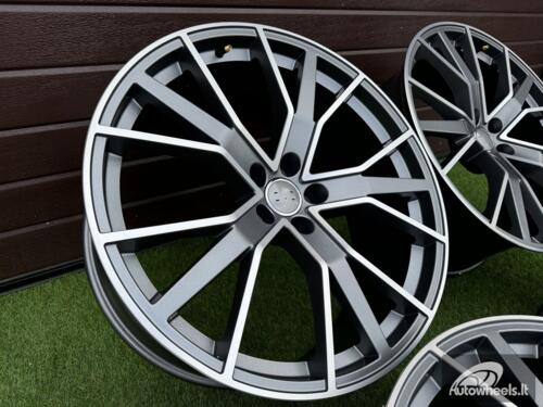 Ratlankis Audi 5 V spoke star style 22X9.5J 5X112 ET26 66.5 Grey half matt with Diamond Cut (Audi Q7/Q5, Volkswagen Touareg) (Transportation defect)