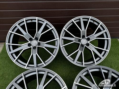 Ratlankis Audi 5 V spoke star style 22X9.5J 5X112 ET26 66.5 Grey half matt with Diamond Cut (Audi Q7/Q5, Volkswagen Touareg) (Transportation defect)