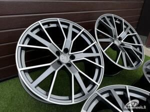 Ratlankis Audi 5 V spoke star style 22X9.5J 5X112 ET26 66.5 Grey half matt with Diamond Cut (Audi Q7/Q5, Volkswagen Touareg) (Transportation defect)