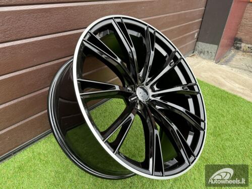 Ratlankis Audi ABT GR Style R21X9J 5X112 ET30 66.6 Black with Diamond Cut lip (Small transportation defect)