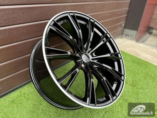 Ratlankis Audi ABT GR Style R21X9J 5X112 ET30 66.6 Black with Diamond Cut lip (Small transportation defect)