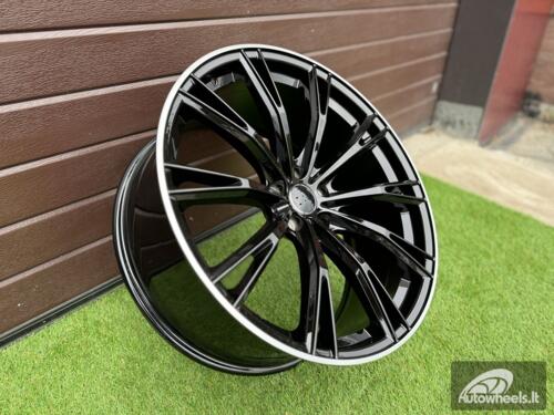 Ratlankis Audi ABT GR Style R21X9J 5X112 ET30 66.6 Black with Diamond Cut lip (Small transportation defect)