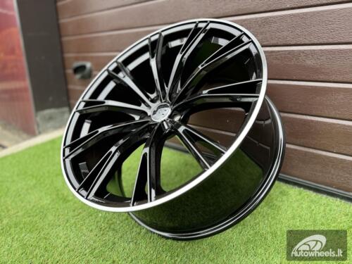 Ratlankis Audi ABT GR Style R21X9J 5X112 ET30 66.6 Black with Diamond Cut lip (Small transportation defect)