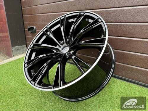 Ratlankis Audi ABT GR Style R21X9J 5X112 ET30 66.6 Black with Diamond Cut lip (Small transportation defect)