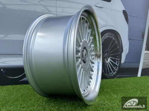 Ratlankis Alpina style with lip 17X8J 4X100/5X100 ET20 73.1 Silver with polished lip