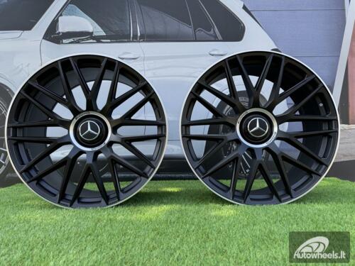 Ratlankis GLS63 AMG R22x9.5 5X112 ET 45 66,6 463 Black Half Matt with Lip machined (Small paint defect)