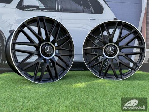 Ratlankis GLS63 AMG R22x9.5 5X112 ET 45 66,6 463 Black Half Matt with Lip machined (Small paint defect)