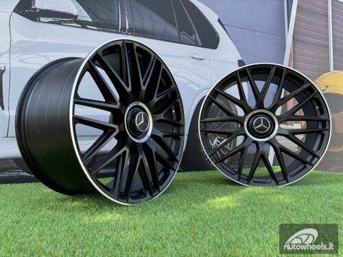 Ratlankis GLS63 AMG R22x9.5 5X112 ET 45 66,6 463 Black Half Matt with Lip machined (Small paint defect)