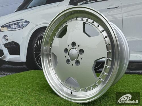 Ratlankis R18x8  5X112  ET  30  66.6  B5852  Silver+Polished Lip (SP)  For MER  (K4)  (HYBRID FORGED MONOBLOCK Style)