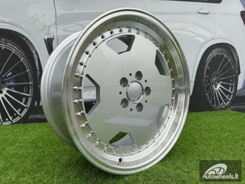 Ratlankis R18x8  5X112  ET  30  66.6  B5852  Silver+Polished Lip (SP)  For MER  (K4)  (HYBRID FORGED MONOBLOCK Style)