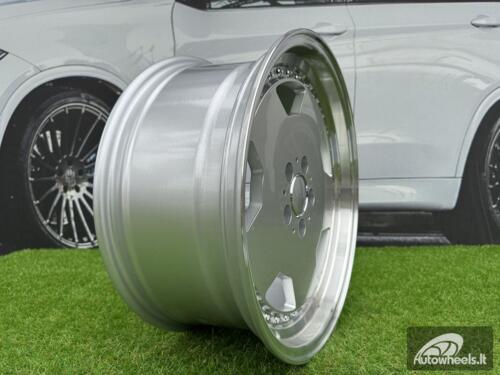 Ratlankis R18x8  5X112  ET  30  66.6  B5852  Silver+Polished Lip (SP)  For MER  (K4)  (HYBRID FORGED MONOBLOCK Style)
