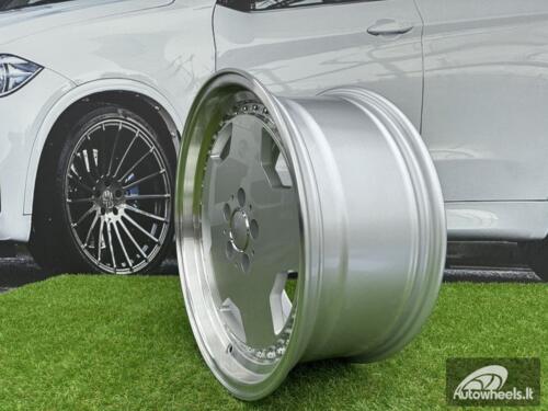 Ratlankis R18x8  5X112  ET  30  66.6  B5852  Silver+Polished Lip (SP)  For MER  (K4)  (HYBRID FORGED MONOBLOCK Style)