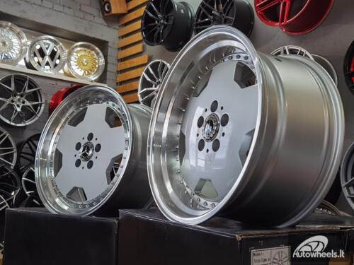 Ratlankis R18x8  5X112  ET  30  66.6  B5852  Silver+Polished Lip (SP)  For MER  (P)  (MONOBLOCK Style Rear+Front)