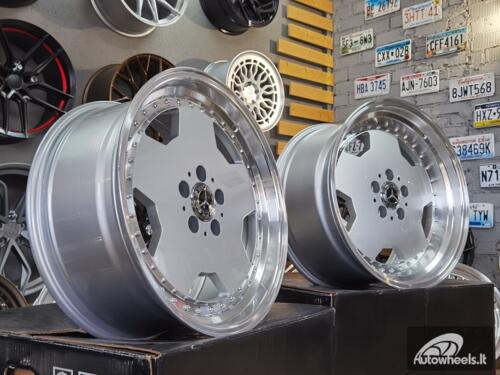 Ratlankis R18x8  5X112  ET  30  66.6  B5852  Silver+Polished Lip (SP)  For MER  (P)  (MONOBLOCK Style Rear+Front)