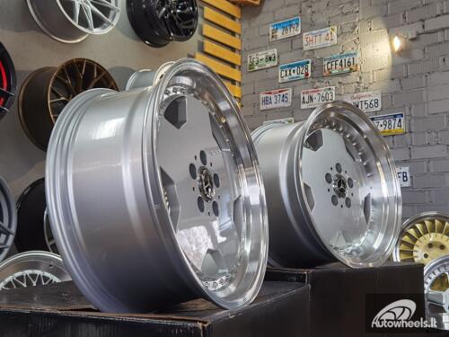 Ratlankis R18x8  5X112  ET  30  66.6  B5852  Silver+Polished Lip (SP)  For MER  (P)  (MONOBLOCK Style Rear+Front)