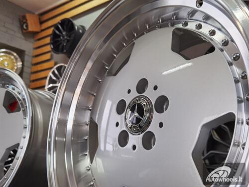 Ratlankis R18x8  5X112  ET  30  66.6  B5852  Silver+Polished Lip (SP)  For MER  (P)  (MONOBLOCK Style Rear+Front)