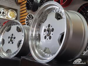 Ratlankis R18x8  5X112  ET  30  66.6  B5852  Silver+Polished Lip (SP)  For MER  (P)  (MONOBLOCK Style Rear+Front)