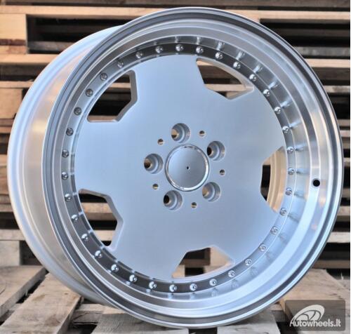 Ratlankis R18x8  5X112  ET  30  66.6  B5852  Silver+Polished Lip (SP)  For MER  (P)  (MONOBLOCK Style Rear+Front)