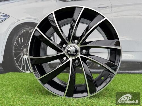 Ratlankis R17x7  5X112  ET  49  57.1  SK523  (BK5290)  Black Polished (MB)  For SKODA  (P+R)