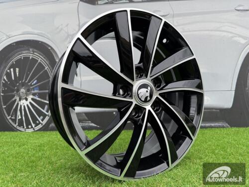 Ratlankis R17x7  5X112  ET  49  57.1  SK523  (BK5290)  Black Polished (MB)  For SKODA  (R)