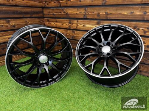 Ratlankis R20x9.5  5X112  ET  45  66.6  YS1180  (FLB002)  Black Half Matt+Polished Lip (BLHMPL)  For MER  (K3)  (HYBRID FORGED Front+Rear)