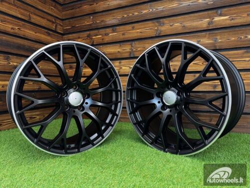 Ratlankis R20x9.5  5X112  ET  45  66.6  YS1180  (FLB002)  Black Half Matt+Polished Lip (BLHMPL)  For MER  (K3)  (HYBRID FORGED Front+Rear)