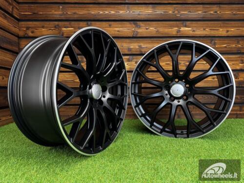 Ratlankis R20x9.5  5X112  ET  45  66.6  YS1180  (FLB002)  Black Half Matt+Polished Lip (BLHMPL)  For MER  (K3)  (HYBRID FORGED Front+Rear)