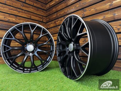 Ratlankis R20x9.5  5X112  ET  45  66.6  YS1180  (FLB002)  Black Half Matt+Polished Lip (BLHMPL)  For MER  (K3)  (HYBRID FORGED Front+Rear)