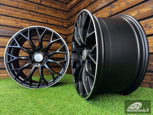 Ratlankis R20x9.5  5X112  ET  45  66.6  YS1180  (FLB002)  Black Half Matt+Polished Lip (BLHMPL)  For MER  (K3)  (HYBRID FORGED Front+Rear)