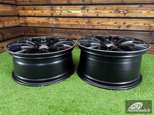 Ratlankis R20x9.5  5X112  ET  45  66.6  YS1180  (FLB002)  Black Half Matt+Polished Lip (BLHMPL)  For MER  (K3)  (HYBRID FORGED Front+Rear)