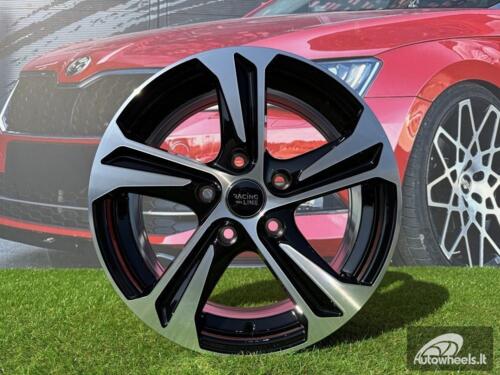 Ratlankis R15x6  4X100  ET  40  60.1  B1242  (BK1424)  Black Polished (MB)  For RACIN  (K2)