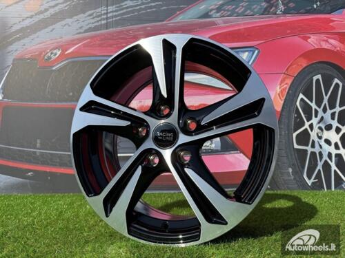 Ratlankis R15x6  4X100  ET  40  60.1  B1242  (BK1424)  Black Polished (MB)  For RACIN  (K2)