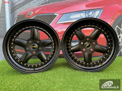 Ratlankis BMW AC Schnizer Style R18X9.5J 5X120 ET20 74.1 Black Matt with Golden Rivets (Small Transportation defect)