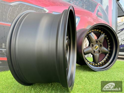 Ratlankis BMW AC Schnizer Style R18X9.5J 5X120 ET20 74.1 Black Matt with Golden Rivets (Small Transportation defect)