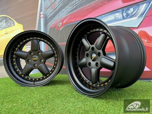 Ratlankis BMW AC Schnizer Style R18X9.5J 5X120 ET20 74.1 Black Matt with Golden Rivets (Small Transportation defect)