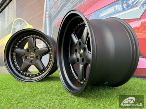 Ratlankis BMW AC Schnizer Style R18X9.5J 5X120 ET20 74.1 Black Matt with Golden Rivets (Small Transportation defect)