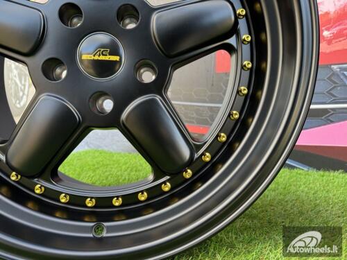 Ratlankis BMW AC Schnizer Style R18X9.5J 5X120 ET20 74.1 Black Matt with Golden Rivets (Small Transportation defect)