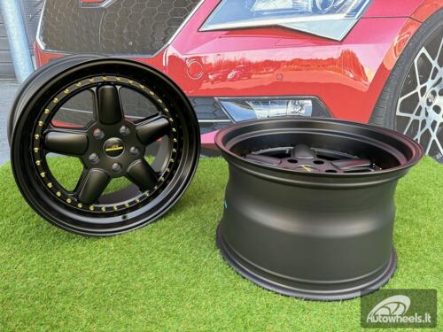 Ratlankis BMW AC Schnizer Style R18X9.5J 5X120 ET20 74.1 Black Matt with Golden Rivets (Small Transportation defect)