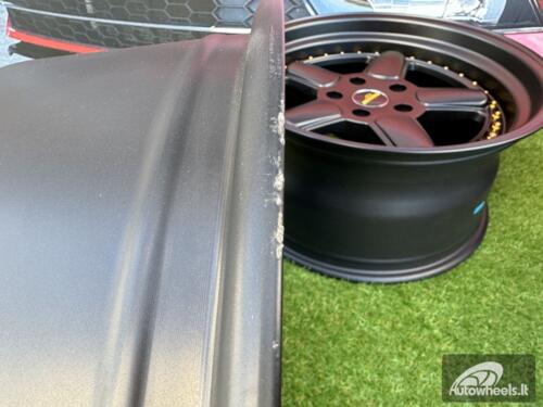 Ratlankis BMW AC Schnizer Style R18X11J 5X120 ET25 74.1 Black Matt with Golden Rivets (Small Transportation defect)