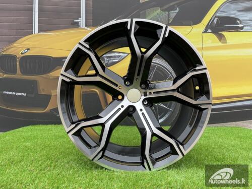 Ratlankis R22x11  5X120  ET  37  74.1  B5498  (IN5497)  Black Polished (MB)  For BMW  (K7)  (Rear+Front)
