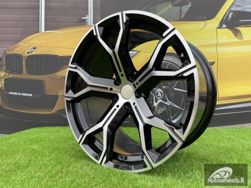 Ratlankis R22x11  5X120  ET  37  74.1  B5498  (IN5497)  Black Polished (MB)  For BMW  (K7)  (Rear+Front)