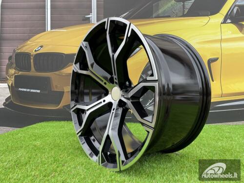 Ratlankis R22x11  5X120  ET  37  74.1  B5498  (IN5497)  Black Polished (MB)  For BMW  (K7)  (Rear+Front)