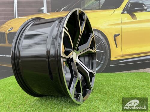 Ratlankis R22x11  5X120  ET  37  74.1  B5498  (IN5497)  Black Polished (MB)  For BMW  (K7)  (Rear+Front)