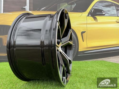 Ratlankis R22x11  5X120  ET  37  74.1  B5498  (IN5497)  Black Polished (MB)  For BMW  (K7)  (Rear+Front)