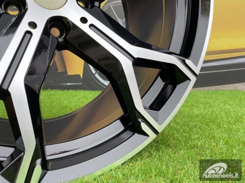 Ratlankis R22x11  5X120  ET  37  74.1  B5498  (IN5497)  Black Polished (MB)  For BMW  (K7)  (Rear+Front)