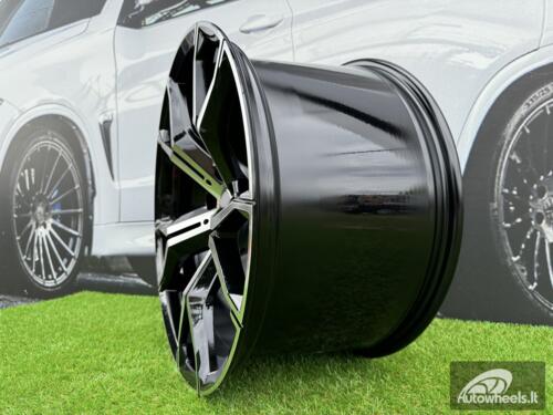 Ratlankis R22x11  5X120  ET  37  74.1  B5498  (IN5497)  Black Polished (MB)  For BMW  (K7)  (Rear+Front)