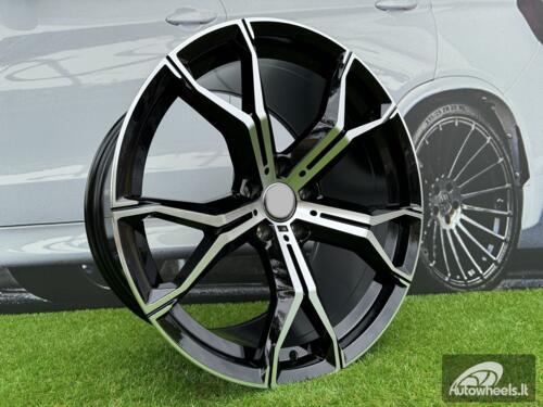 Ratlankis R22x11  5X120  ET  37  74.1  B5498  (IN5497)  Black Polished (MB)  For BMW  (K7)  (Rear+Front)