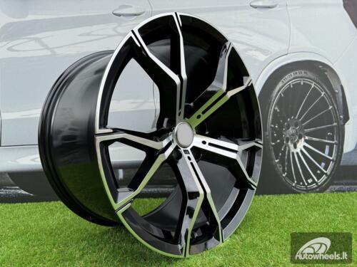 Ratlankis R22x11  5X120  ET  37  74.1  B5498  (IN5497)  Black Polished (MB)  For BMW  (K7)  (Rear+Front)