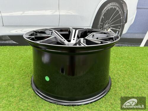 Ratlankis R22x11  5X120  ET  37  74.1  B5498  (IN5497)  Black Polished (MB)  For BMW  (K7)  (Rear+Front)